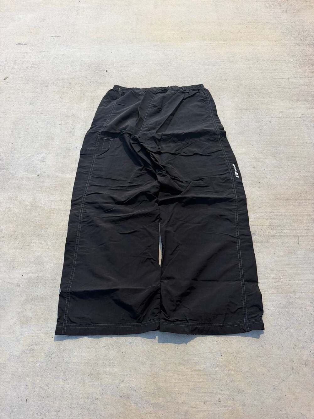 Vintage Reebok Black Nylon Cargo Track Pants